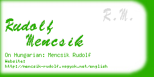 rudolf mencsik business card